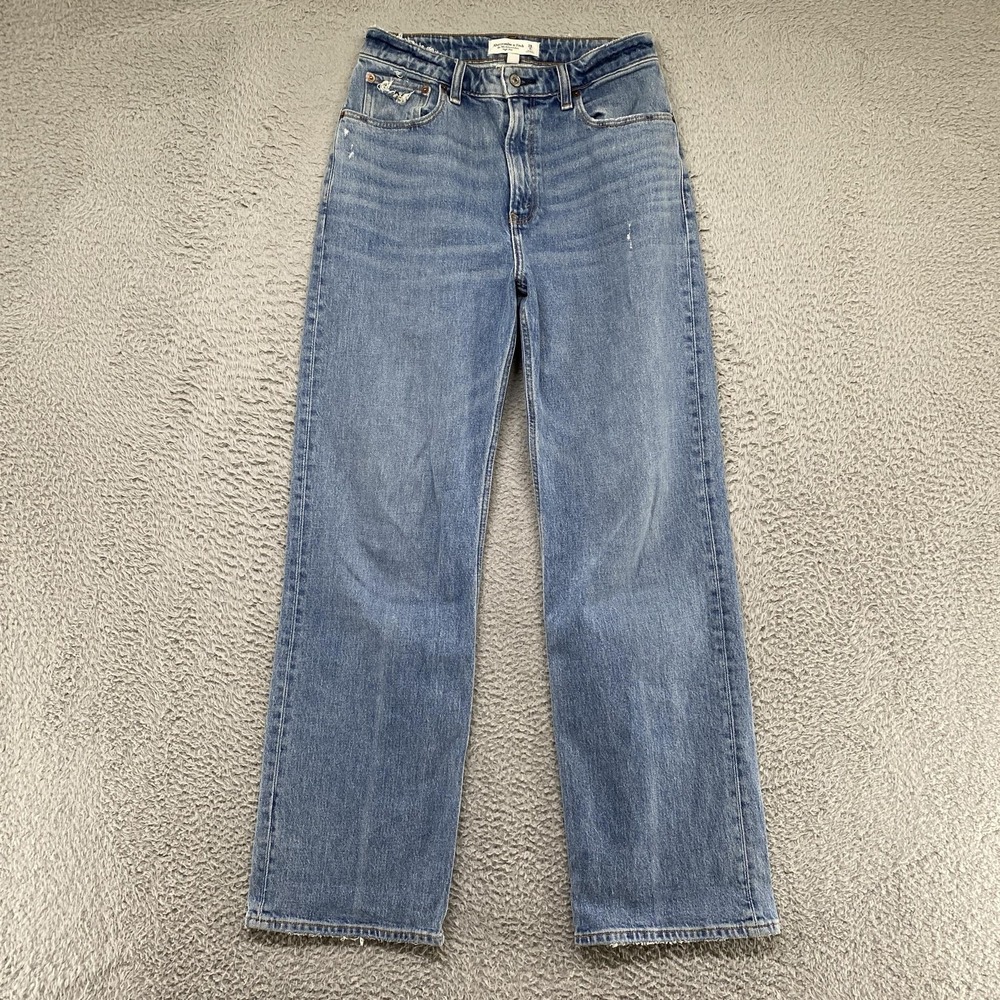 Abercrombie 90s Relaxed Jeans Womens 28 High Rise Curve Love Blue Stretch Denim